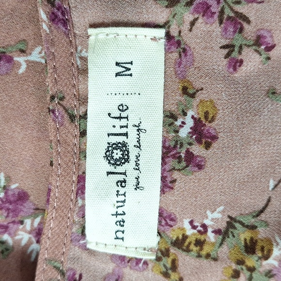 Natural Life Boho Floral Cottagecore Prairie Feminine Bell Sleeve Maxi Dress *M - Picture 11 of 13